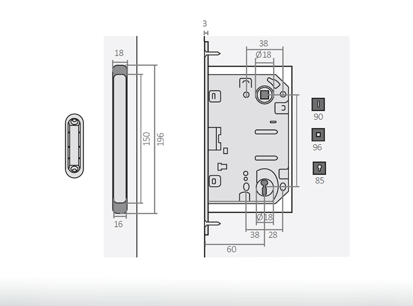 Kit de ferragens STD ALU III